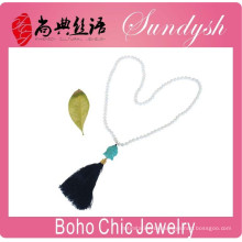 Boho Style Schmuck Handmade Black Tassel Buddha Halskette Buddha Schmuck
